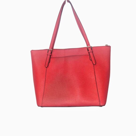 Michael Kors Ciara LG Tote Bag Leather Luggage Vibrant Red - See Description - Picture 3 of 10